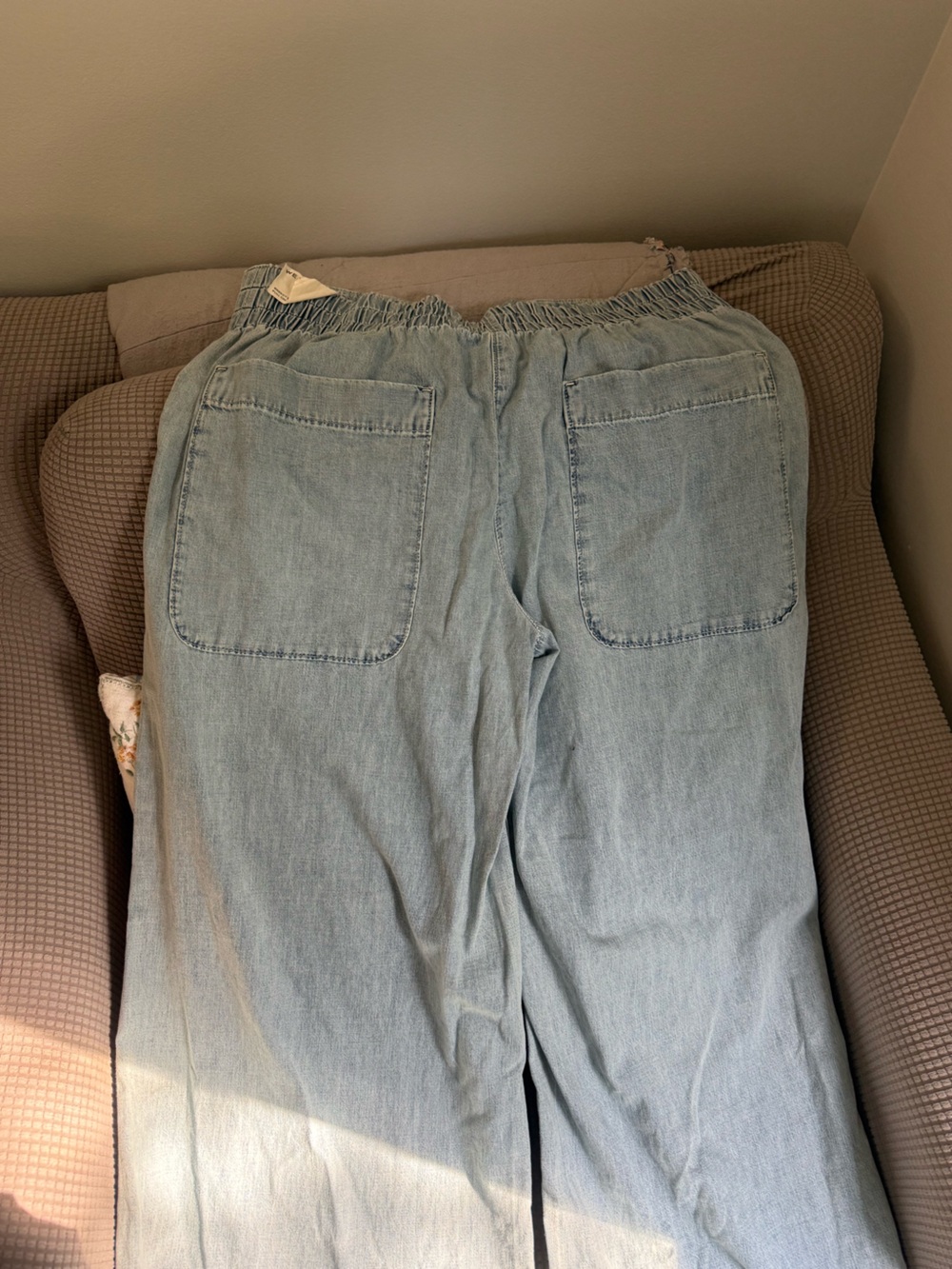 Free People We The Free Breezy Denim Pull-On Jeans XL Dusk Light Blue NWT